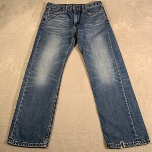 Levis 501 Jeans Mens 33x30‎ Blue Denim Button Fly Straight Red Tab Medium Wash